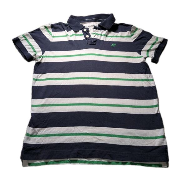 Aeropostale Men's striped Polo Shirts with A87 Logo Size M Y2K Preppy Golf - Picture 1 of 4